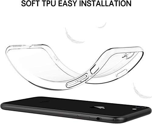 YUSSHENG Fundas iPhone 8,Funda iPhone 7,Carcasa Protectora Antigolpes Transparente con Parachoques de TPU Suave [Slim Delgada] Anti-Choques Compatible para iPhone SE/7/8 4.7” - Transparente