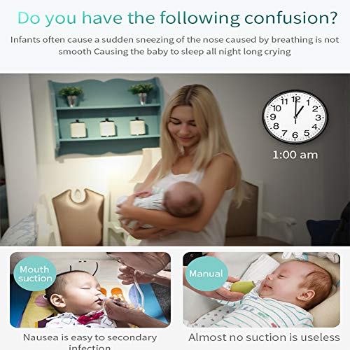YUXINCAI 2 En 1 Aspirador Nasal Eléctrico Portátil, para Adultos a Puntos Negros, con Carga USB, Pantalla LCD con 7 Niveles De Succión, 5 Tamaños, Puntas De Silicona para Recién Nacidos Y Adultos
