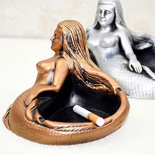 YUYUAN-001 Creativo Retro Cenicero Logotipo Personalizado Grande Europeo Personalidad Casera Novio Regalo de Cumpleaños Sala de Estar Decoración (Color : Oro)