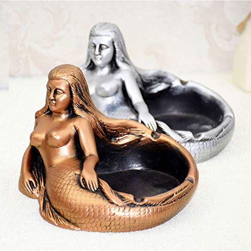 YUYUAN-001 Creativo Retro Cenicero Logotipo Personalizado Grande Europeo Personalidad Casera Novio Regalo de Cumpleaños Sala de Estar Decoración (Color : Oro)