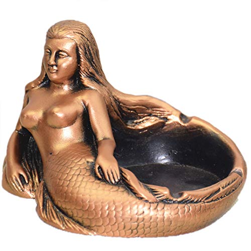 YUYUAN-001 Creativo Retro Cenicero Logotipo Personalizado Grande Europeo Personalidad Casera Novio Regalo de Cumpleaños Sala de Estar Decoración (Color : Oro)