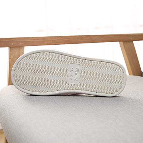 YWLINK Pareja De Hombres Mujer Zapatillas Antideslizantes De Punto A Rayas De Pisos para Interiores Zapatos para El Hogar Suave Y Confortable Fondo Plano Muy Bonito Regalo Familiar(Gris,44/45EU)