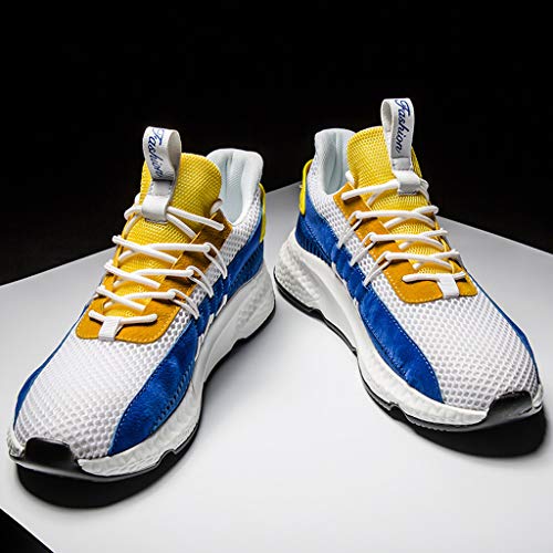 YWLINK Zapatos Hombres,De Deporte Transpirables Tejidos La Plataforma Al Aire Libre De La Malla Zapatillas Deportivas Casuales Antideslizante Ciclismo MontañIsmo El FúTbol(Amarillo,40EU)