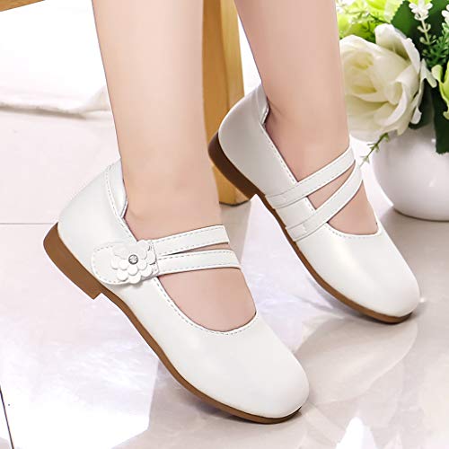 YWLINK Zapatos para NiñOs,NiñAs De Los NiñOs Flores Dulces Zapatos PequeñOs Zapatos De Princesa Zapatos Solos Zapatos Frescos Zapatos De Princesa Zapatos De Baile(Blanco,33EU)