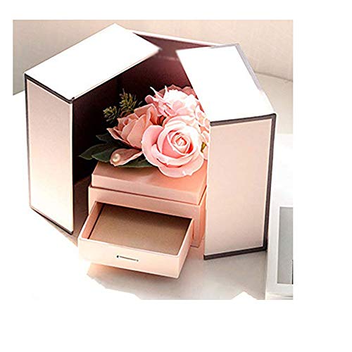 YWSZJ - Caja de madera para joyas, organizador de joyas, collares, anillos, pendientes, joyas, almacenamiento de exhibición, gran regalo para mujeres y niñas