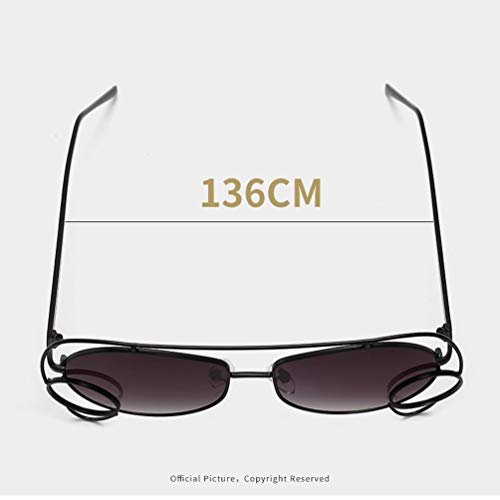 YWYU 2019 Nueva Personalidad Gafas de Sol Tendencia Unisex Street Flash Gafas de Sol Moda Irregular Marco de Metal (Color : C)