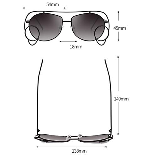 YWYU 2019 Nueva Personalidad Gafas de Sol Tendencia Unisex Street Flash Gafas de Sol Moda Irregular Marco de Metal (Color : F)