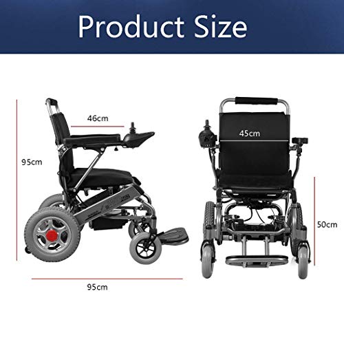 YXB Silla de Ruedas eléctrica en casa para Ancianos Inteligente automática Plegable Ligera pequeña Silla de Ruedas eléctrica portátil GH