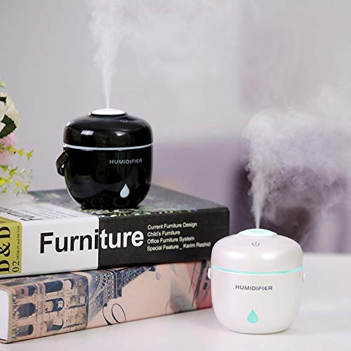 YYadmin Creativo Humidificador Ultrasónico Difusor De Aceite Esencial USB Arrocera con Luz Led para Oficina Desodorante Casero 230 Ml Negro