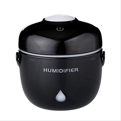 YYadmin Creativo Humidificador Ultrasónico Difusor De Aceite Esencial USB Arrocera con Luz Led para Oficina Desodorante Casero 230 Ml Negro