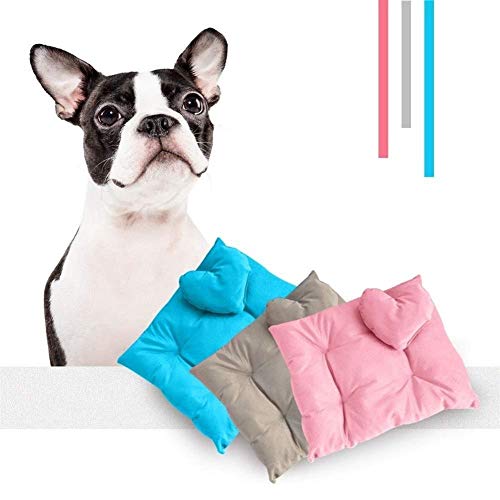 YYANG Perros Colchón Extraíble para Mascotas Cama para Gatos Perrito para Perros Perrera Cojín De Felpa Lindo Casa para Mascotas Nido con Tapete Cálido Pequeño Mediano,Blue-S