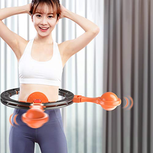 YYDE Entrenamiento Inteligente Hula Hoop, Pesas Quema de Grasa sin Esfuerzo Hula Hoop, Inteligente Desmontable Contar Aros de Hula para Deportes de Interior,Rosado,2