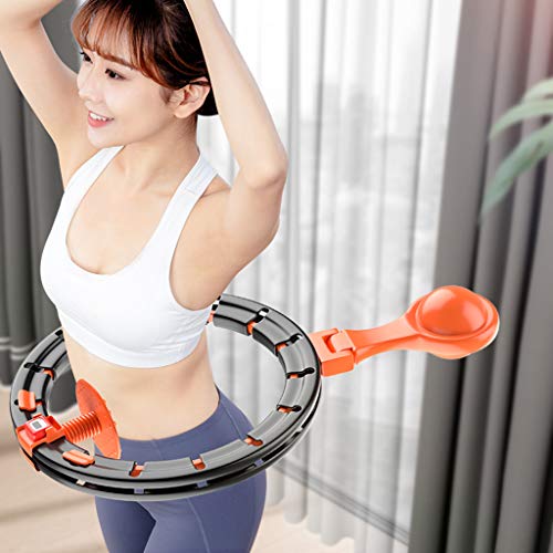 YYDE Entrenamiento Inteligente Hula Hoop, Pesas Quema de Grasa sin Esfuerzo Hula Hoop, Inteligente Desmontable Contar Aros de Hula para Deportes de Interior,Rosado,2