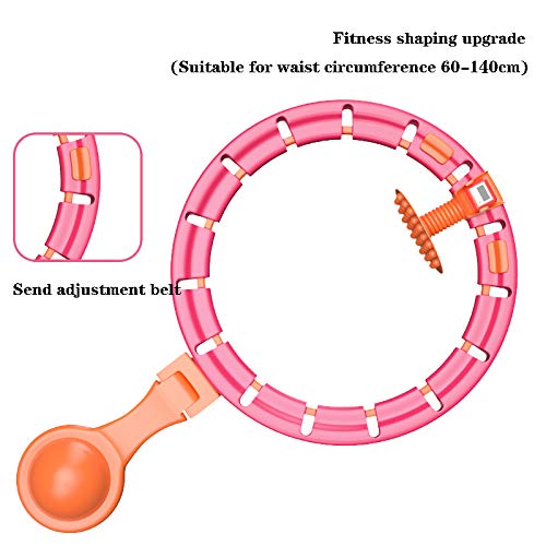 YYDE Entrenamiento Inteligente Hula Hoop, Pesas Quema de Grasa sin Esfuerzo Hula Hoop, Inteligente Desmontable Contar Aros de Hula para Deportes de Interior,Rosado,2