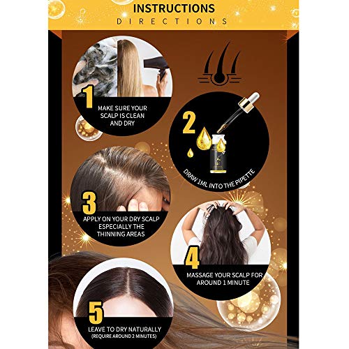 YYDS 1/2/5 Pcs Hair Growth Serum,Anti Hair Loss Serum with Ginger,Scalp Tonic for Hair Growth,for All Types of Skin and Hair,20ML (2PCS)