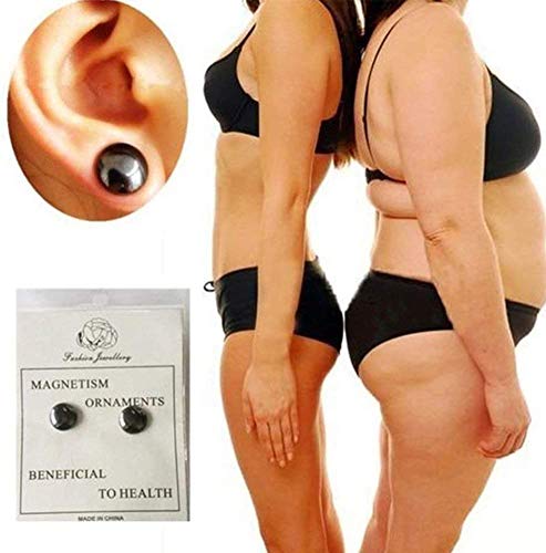 YYNN （2 Pair） Acupressure Weight Loss Magnet Earring Simple Magnetic Slimming Non Pierced Ears Earrings,for Health Care Weight Loss Earring Acupressure Weight Loss Stimulating Acupoint