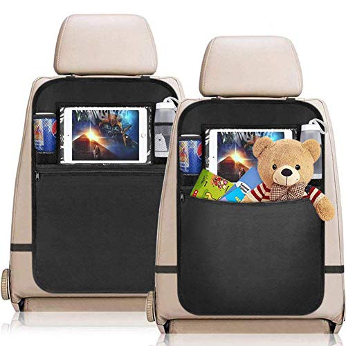 YZCX 2 Piezas Organizadores para Asientos de Coches Organizadores para Coche Universal Multi-Bolsillo Organizadores para Coche Niños con sostenedor de Tablet-Bolsillo de Pantalla tácti (Negro 1)