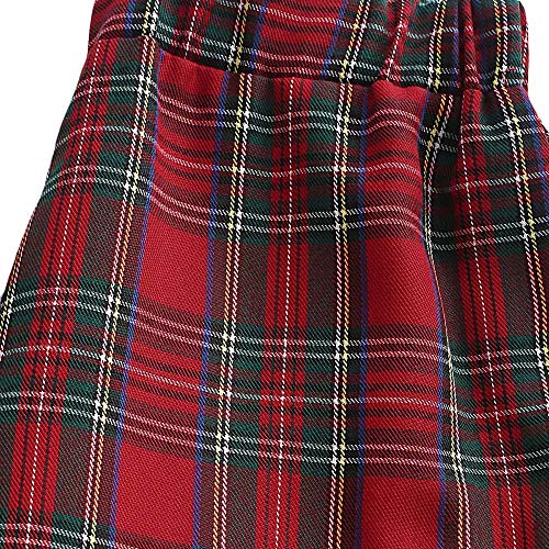 ZAFUL – Pantalones sin tirantes para mujer, monocromo, parte superior superior y cuadros, dos piezas rojo S