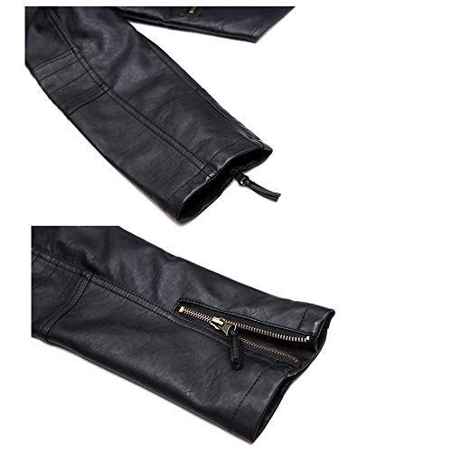 ZAKASA Chaqueta de Cuero Corto de la Chaqueta del Motorista de la PU de Las señoras Que Hace Punto Delicado de la PU Chaqueta de Cuero de imitación