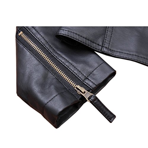 ZAKASA Chaqueta de Cuero Corto de la Chaqueta del Motorista de la PU de Las señoras Que Hace Punto Delicado de la PU Chaqueta de Cuero de imitación