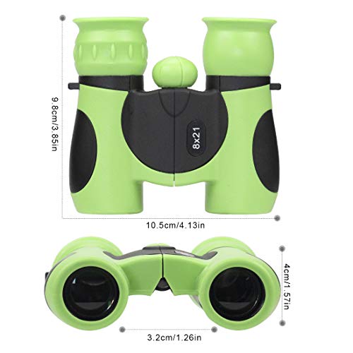 Zaloife Binoculares para Niños 8x21 Prismáticos para Niños PrismÁTicos Compacto A Prueba De Golpes para Niños Set como Regalo para Pequeños Exploradores de 4 a 12 Años (Verde)
