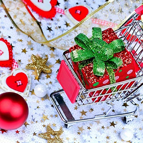 Zaloife Camino de Mesa Estrellas Oro Metálico, Camino de Mesa con Estrellas Metálicas Organza 28 cm x 5 m, Decoración de Mesa de Navidad, Mesa Decoración Navidad, Advent Tiempo (Dorado)