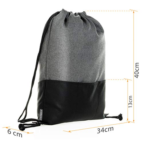 Zamboo Bolsa Ligera Silla de paseo - Bolso Panera Universal/Organizador Carrito con ganchos - Pequeño bolso cambiador/Mochila para pañales - Gris Negro Mochila para pañales - Gris Negro