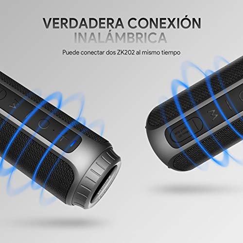 Zamkol Altavoz Bluetooth, 30W Altavoces Bluetooth portatiles, Sonido Estéreo de 360 Grados y Bass Mejorado, Sonido Estéreo TWS, Bluetooth 5.0, 10-15 Horas de Reproducción, Impermeable IPX6
