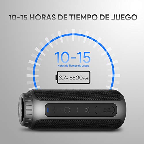 Zamkol Altavoz Bluetooth, 30W Altavoces Bluetooth portatiles, Sonido Estéreo de 360 Grados y Bass Mejorado, Sonido Estéreo TWS, Bluetooth 5.0, 10-15 Horas de Reproducción, Impermeable IPX6