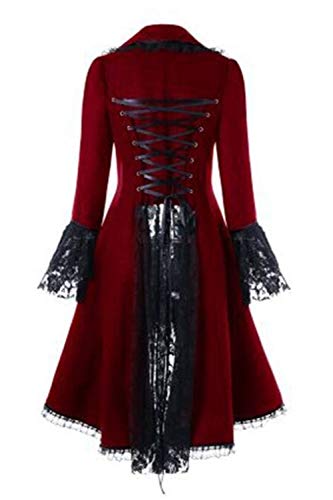 Zamtapary Chaquetas para Mujer De Esmoquin De Halloween Corsé Steampunk Gótico Victoriano para Mujer Rojo XL