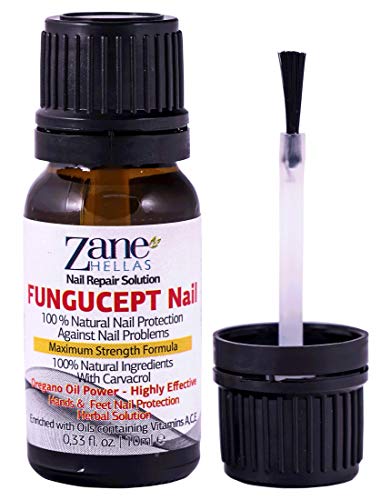 Zane Hellas FunguCept Nail. Solución de uñas micóticas. Solución de uñas de hongos para uñas descoloridas, gruesas, desmenuzadas y con hongos. Resultados Visibles en 4 Semanas.0.33 oz -10ml