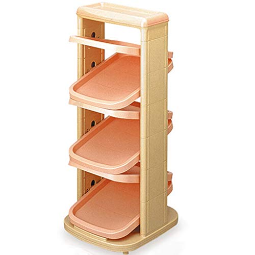 Zapateros Zapatero Estrecho,Gabinete De Almacenamiento De Zapatos Giratorio Multifuncional,Zapatero Vertical Creativo Casero,Organizador De Zapatos Combinado (Color : Orange, Size : 32.5 * 37 * 79cm)