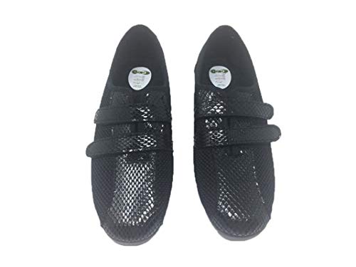 Zapatilla de Calle/De Mujer/Ancho Especial/Primavera-Verano 2019/Cosdam/Doble Cierre fácil/Suela de Goma/Cuña 3 cms/Color: Negro/Talla 39