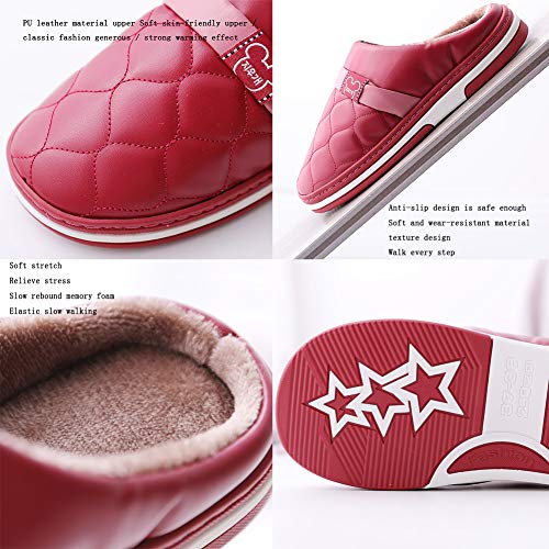 Zapatillas de depilación de PU artificial Zapatillas de casa Pareja de hombres y mujeres Pareja de empuje de casa Fondo suave Silencioso Baotou de tacón bajo para interiores y exteriores,Marrón,44/45