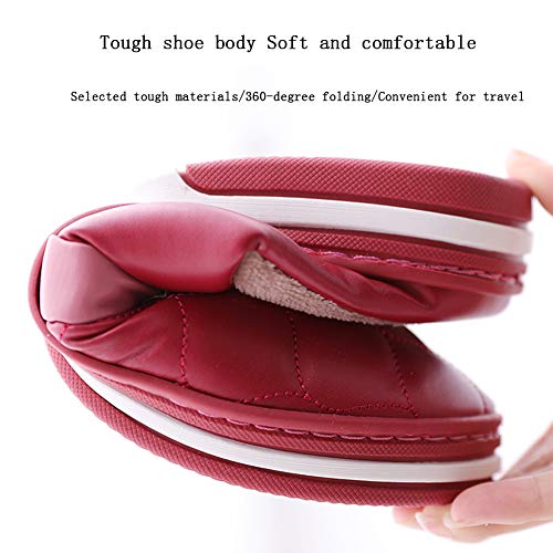 Zapatillas de depilación de PU artificial Zapatillas de casa Pareja de hombres y mujeres Pareja de empuje de casa Fondo suave Silencioso Baotou de tacón bajo para interiores y exteriores,Marrón,40/41