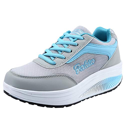 Zapatillas de Deportivo Plataforma para Mujer Otoño Invierno 2018 Moda PAOLIAN Calzado de Dama Casual Zapatos de Rejilla Suela Blanda Señora con Cordones Aire Libre y Deporte