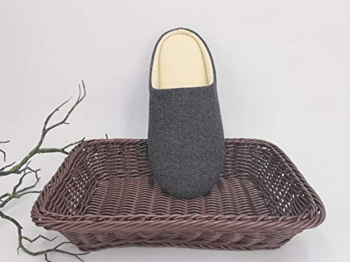 Zapatillas de Dormitorio de casa de Lana para Mujer ofoot, Punta Cerrada, Ancho Estrecho, Espuma viscoelástica, Forro de Felpa de algodón, Suela de Goma Antideslizante