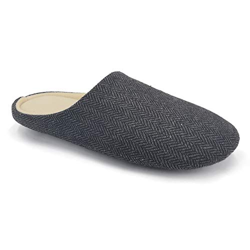 Zapatillas de Dormitorio de casa de Lana para Mujer ofoot, Punta Cerrada, Ancho Estrecho, Espuma viscoelástica, Forro de Felpa de algodón, Suela de Goma Antideslizante