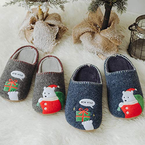 Zapatillas De Estar por Casa Mujer Invierno Espuma de Memoria Zapatillas de casa Antideslizantes Suave Pantuflas Animales Mujer Hombre