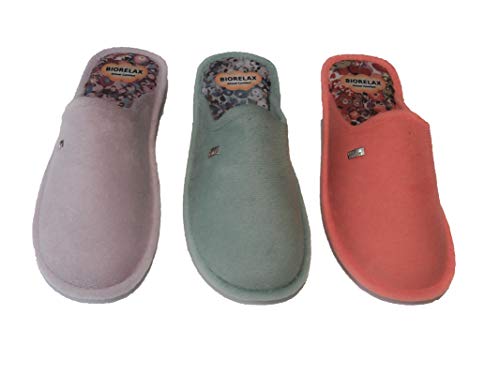 Zapatillas de Estar por casa/De Mujer/Biorelax/Primavera-Verano/Mod. Cuña 3 cms/Color Aguamar/Talla 37