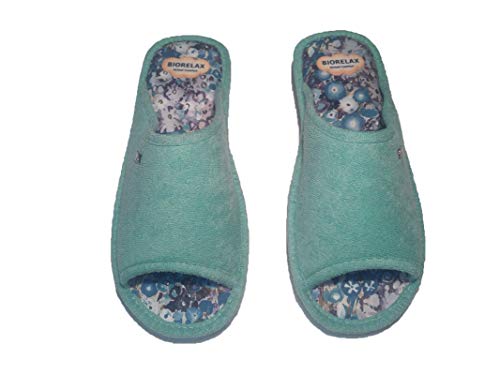 Zapatillas de Estar por casa/De Mujer/Biorelax/Primavera-Verano/Mod. Cuña 3 cms/Color Aguamar/Talla 37