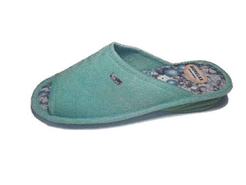 Zapatillas de Estar por casa/De Mujer/Biorelax/Primavera-Verano/Mod. Cuña 3 cms/Color Aguamar/Talla 37