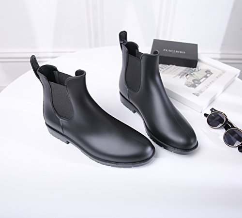 Zapatillas de Moda Botines Chelsea Boots Cavalier Botas de Guma de Lluvia Mujer Black Size 42