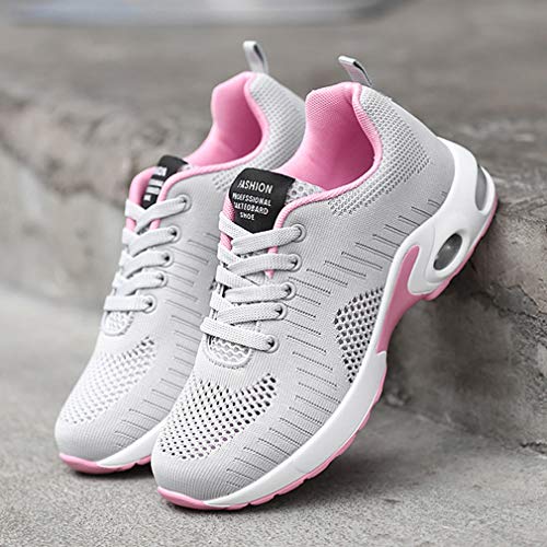 Zapatillas Deporte Mujer Running Correr Gimnasio Senderismo Sneakers Deportivas Caminar Aire Libre Zapatos Casual Negro Azul Rojo 35-42 GY41