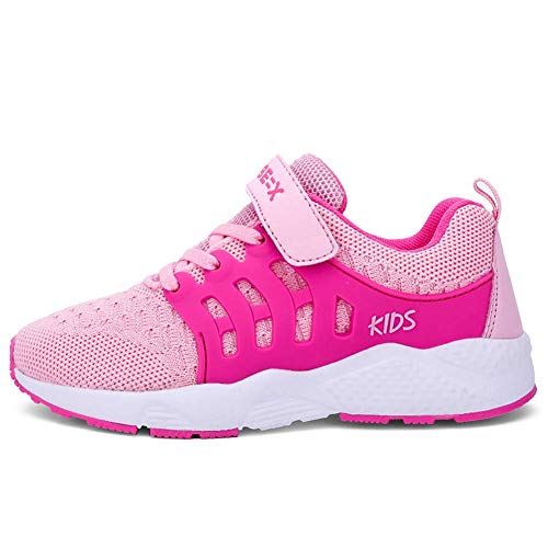 Zapatillas Deportivas Unisex para Niños Zapatillas de Correr Transpirables para Niñas Zapatillas Ligeras, Rosa, 28 EU
