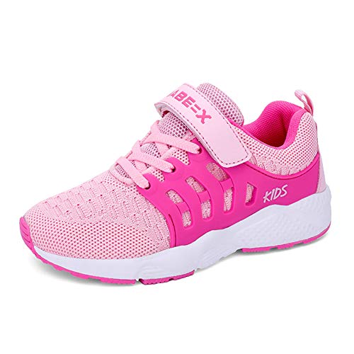Zapatillas Deportivas Unisex para Niños Zapatillas de Correr Transpirables para Niñas Zapatillas Ligeras, Rosa, 28 EU