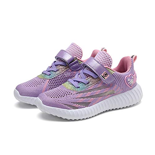 Zapatillas Deportivas Unisex para Niños Zapatillas de Tenis Correr Transpirables para Niñas Zapatillas Ligeras Gimnasio Running Caminando Trotar Morado Talla 36 EU
