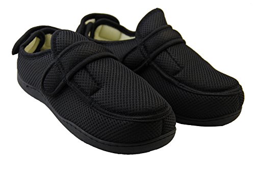 Zapatillas ortopédicas Footwear Studio con velcro ajustable para hombres, color Negro, talla 37/38 EU