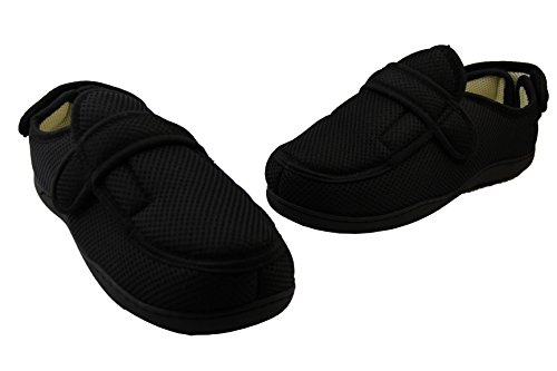 Zapatillas ortopédicas Footwear Studio con velcro ajustable para hombres, color Negro, talla 37/38 EU