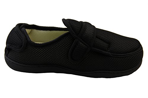 Zapatillas ortopédicas Footwear Studio con velcro ajustable para hombres, color Negro, talla 37/38 EU